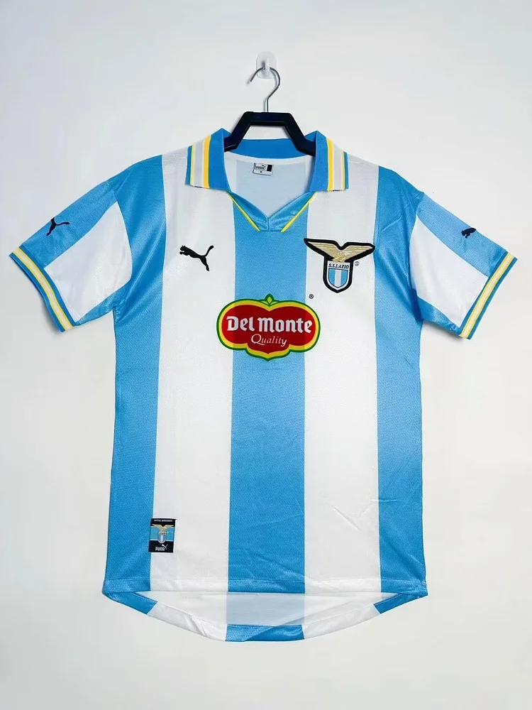 1999-00 Lazio home blue and white retro jersey