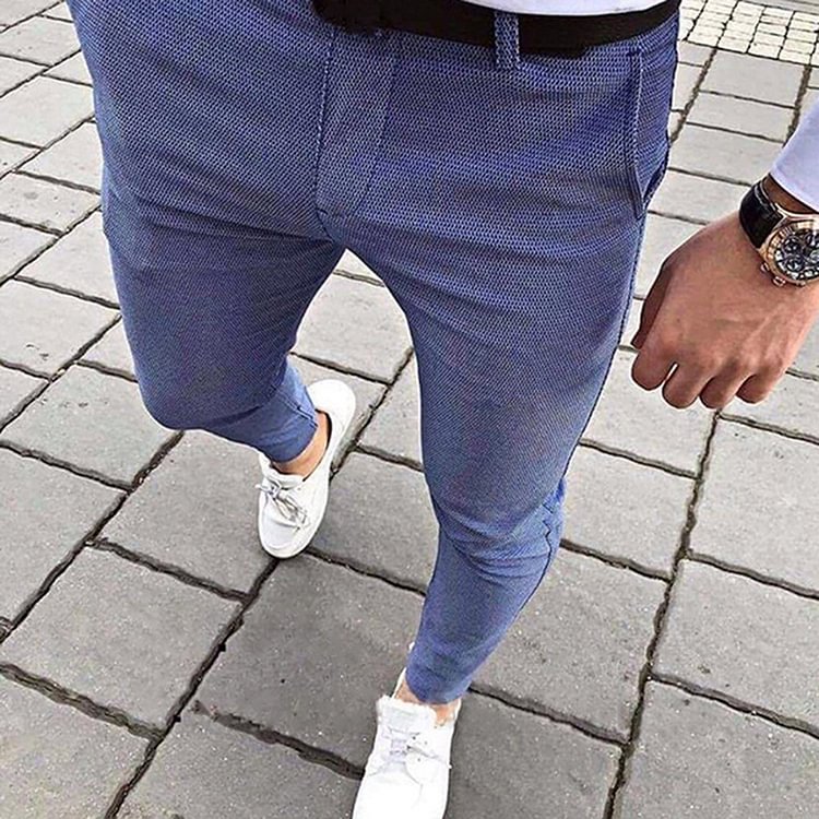 Plain Pocket Zipper Men's Casual Pants