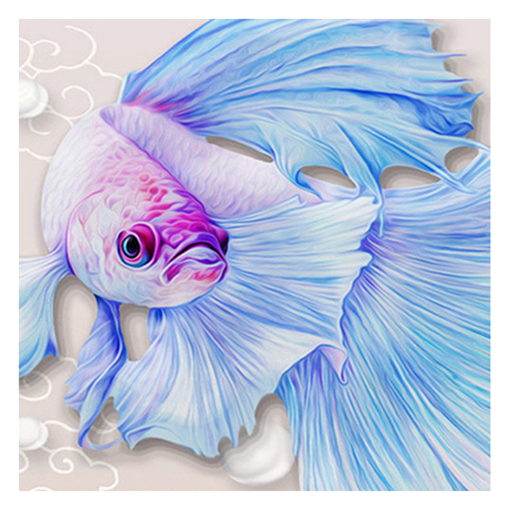 

Blue Fish - 11CT Stamped Cross Stitch - 40*40CM, 501 Original