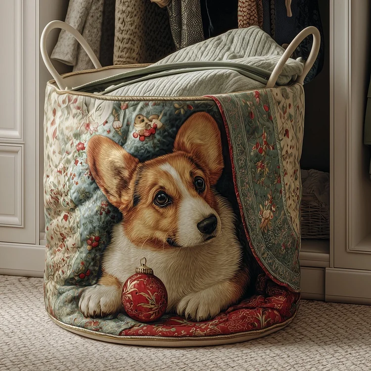 Sneaky Puppy Quilted Laundry Basket GFTONT4524