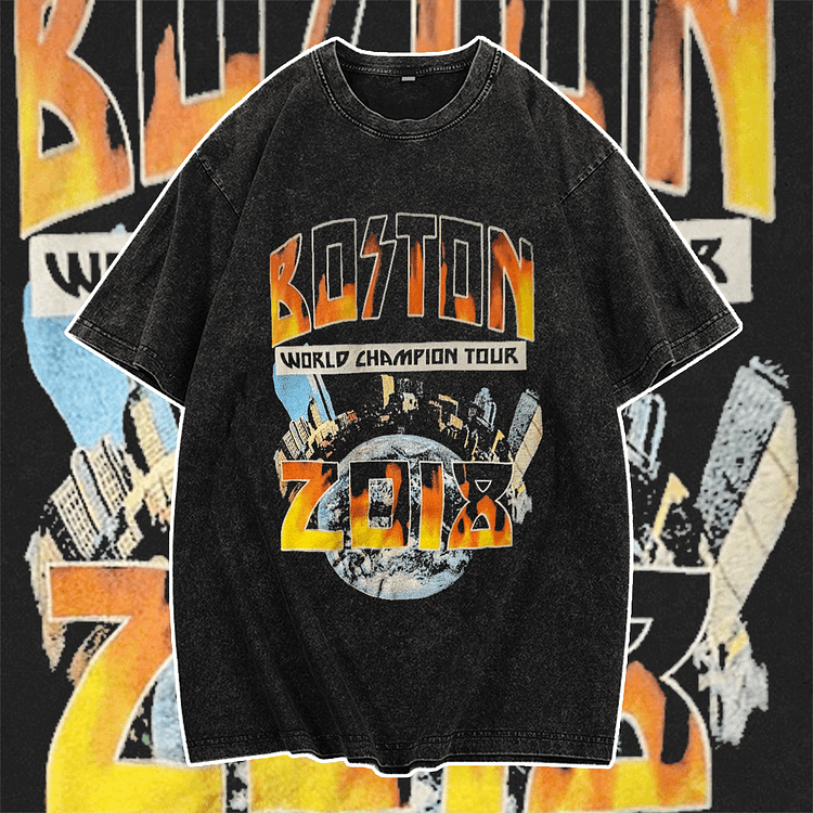 Davidhawaii100% Cotton Casual Vintage Trend Street Rock Concert T-Shirt - 100% Cotton