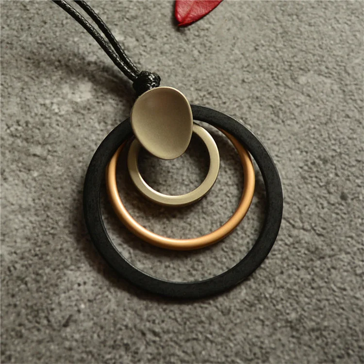 Alloy Multi-layered Colorful Circle-ring Necklace