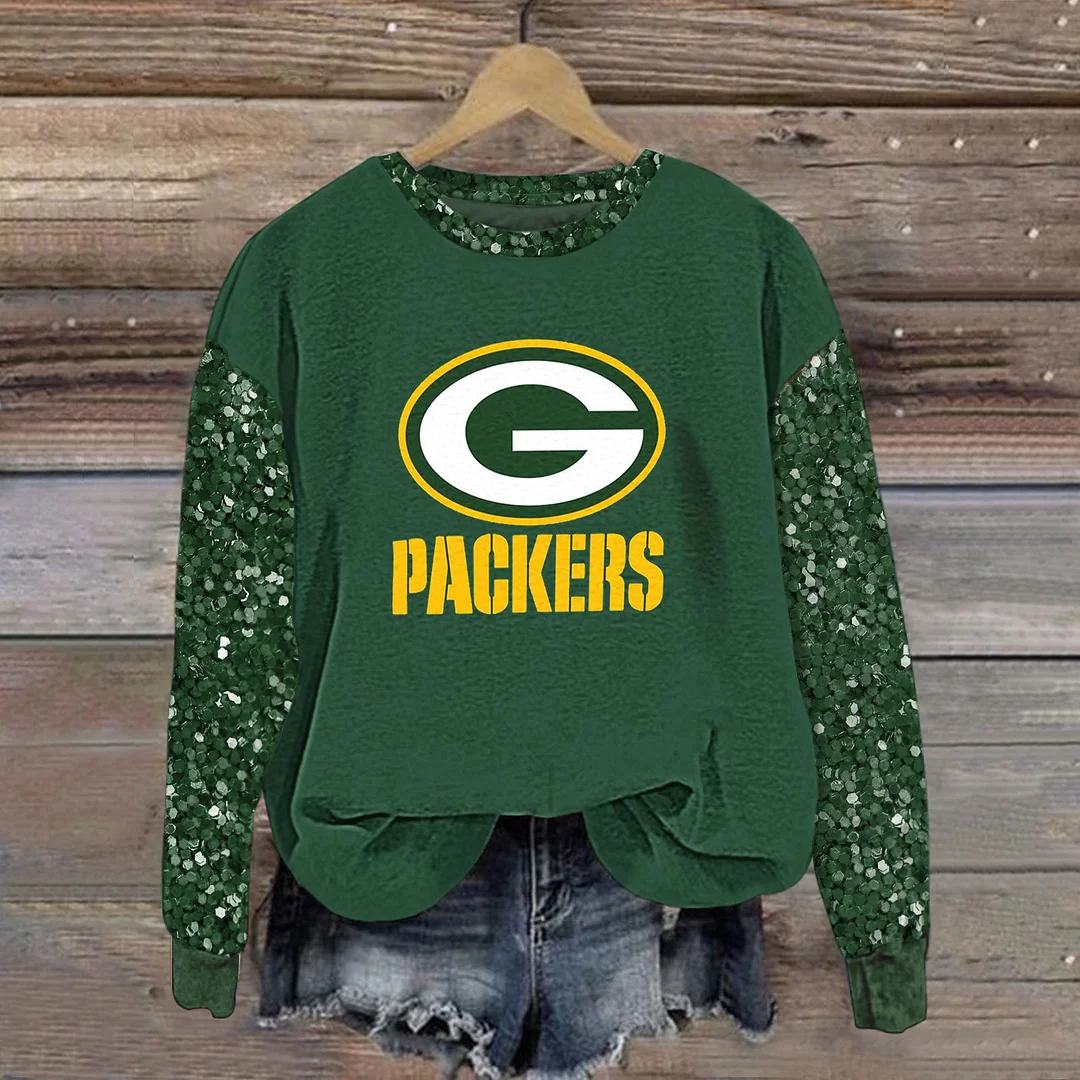 Sequined Sleeves Vintage Sweatshirt