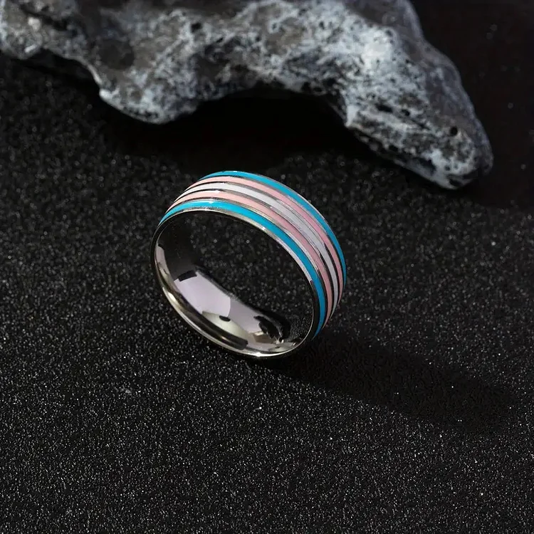 Transgender Color Stainless Steel Ring