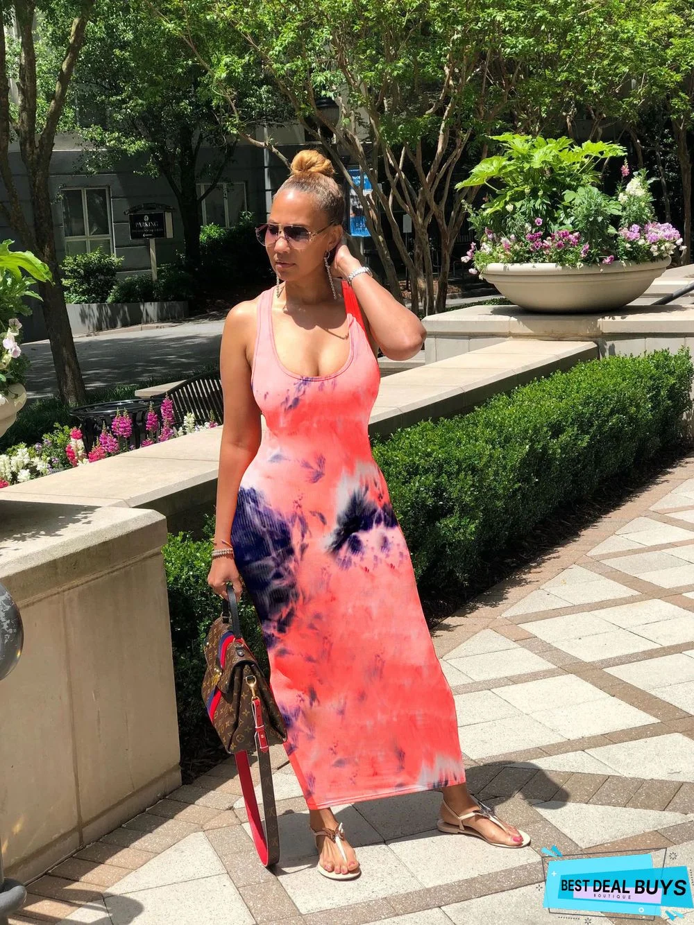 Tie-Dyed Back Strap Dress