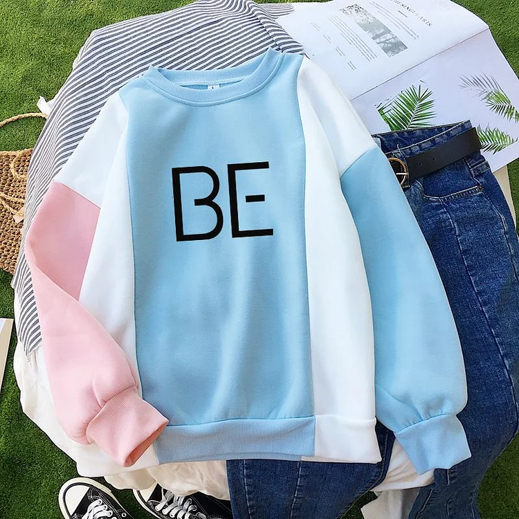 방탄소년단 BE Print Color-block Sweater