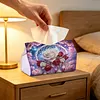 Diamond Painting Rose Dreamcatcher PU Leather Tissue Box for Napkin Holder