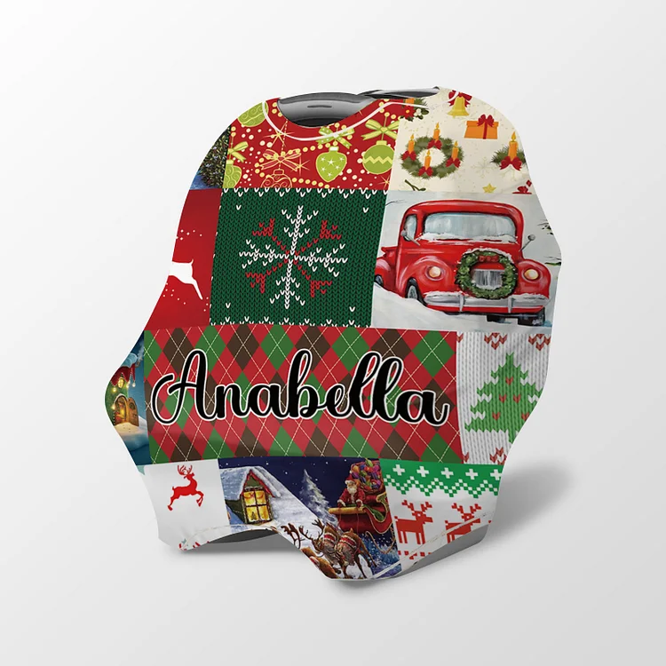 Personalized Christmas Baby Car Seat Canopy| Canopyl242