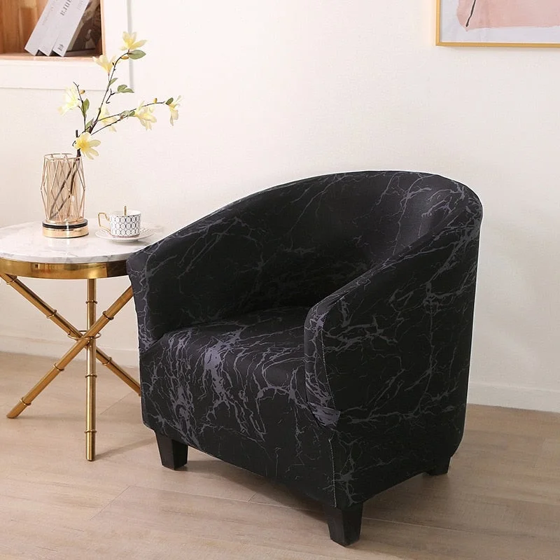 Club Chair Slipcover Stretch Armchair Covers Printed Tub Chair Cover Sofa Cover Spandex Couch Covers for Bar Counter Living Room