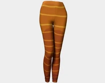 pornhint Pornhint Leggings, Yoga Leggings, Fashion Leggings, Workout Leggings, Abstract Design, Stripes, Yellow Leggings, Orange Leggings, Brown Leggings