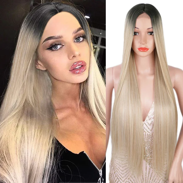 Long Straight Wigs Blonde Brown Black Daily Style ELCNEPAL