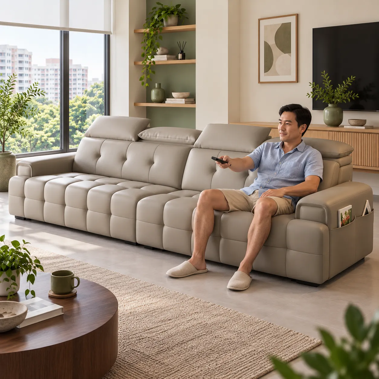 821 High-Back Sofa - Taupe — Scale & proportion