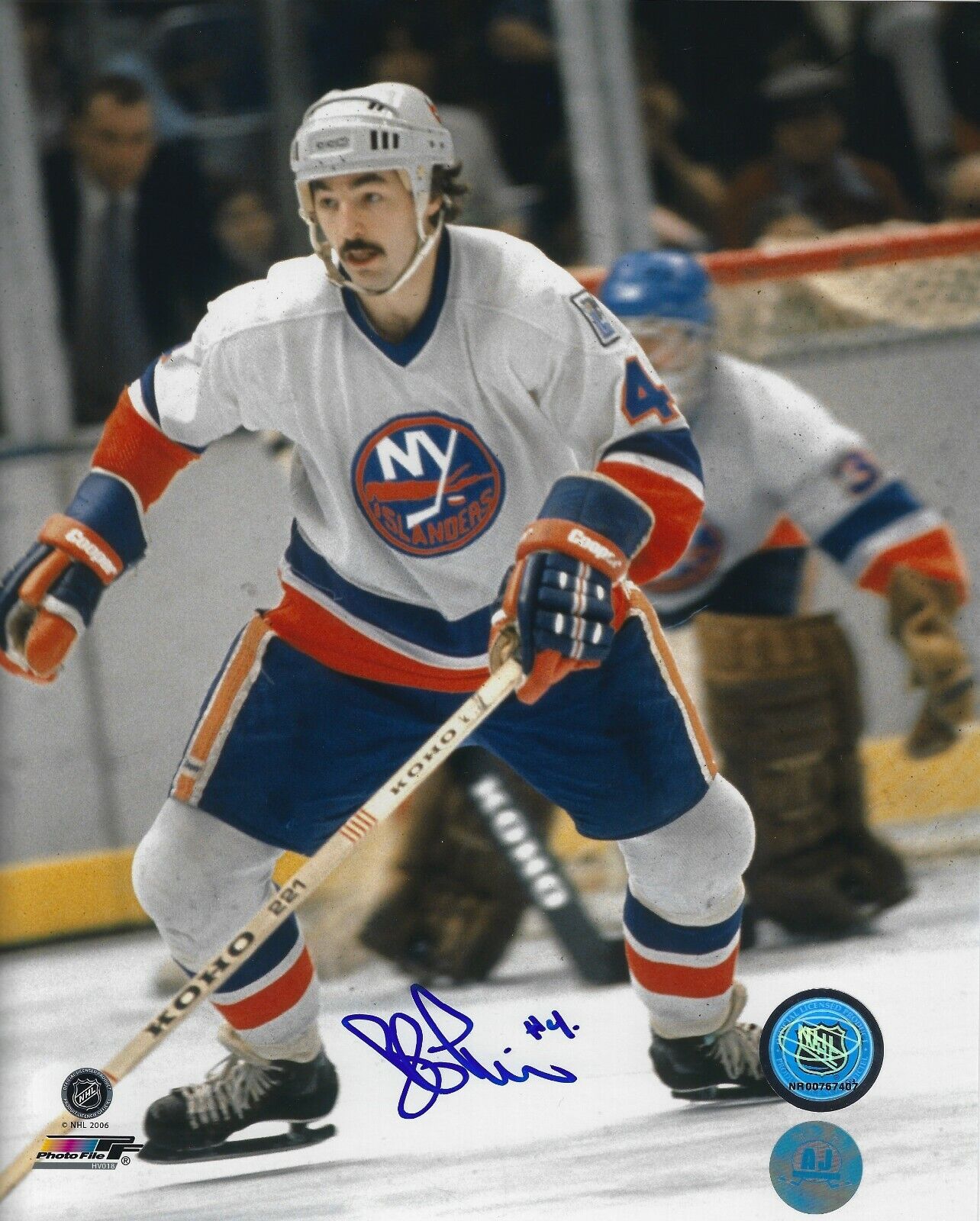 Autographed BOB LORIMER New York Islanders 8x10 Photo Poster painting - COA