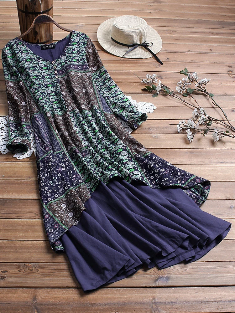 Uveng Dress Summer Cool Loose Printed Dresses