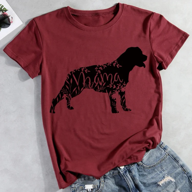 Floral dog mama  Pet Animal Lover T-shirt Tee -012318-CB