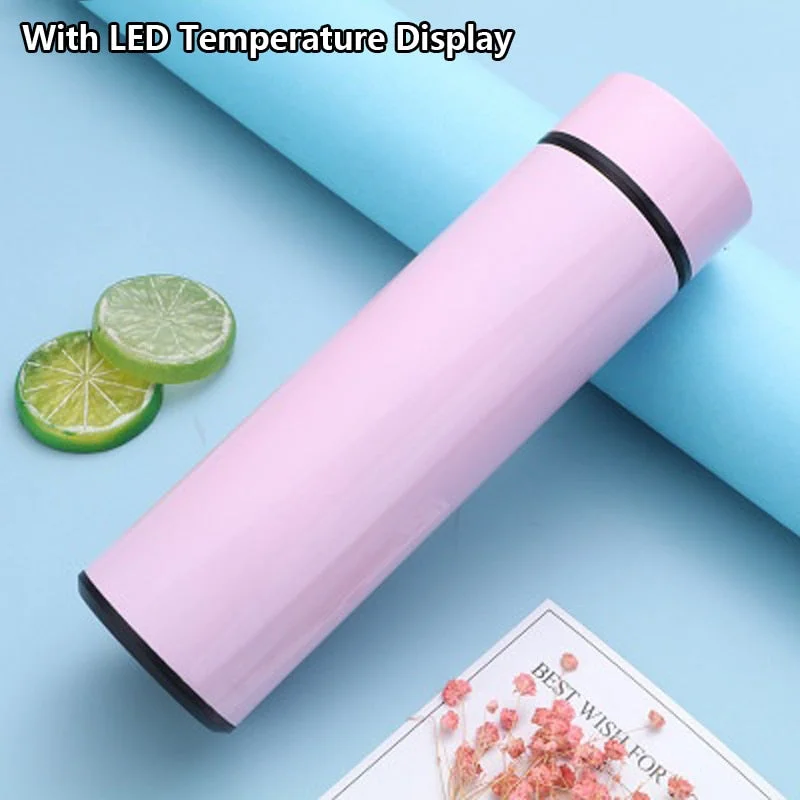 500ML Intelligent Thermos Vacuum Flasks for Tea Water Coffee Thermo Bottle Cup Temperature Display Stainless Steel Thermal Mug