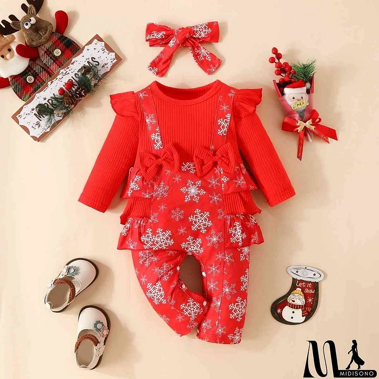 Snowflake Bow Detail Jumpsuit