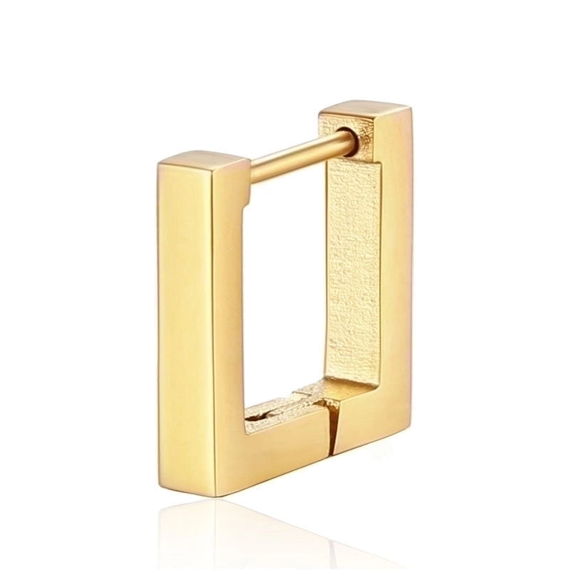 1 Piece Hip-Hop Rock Minimalist Star Heart Shape Metal Button 304 Stainless Steel Copper Gold Plated Hoop Earrings