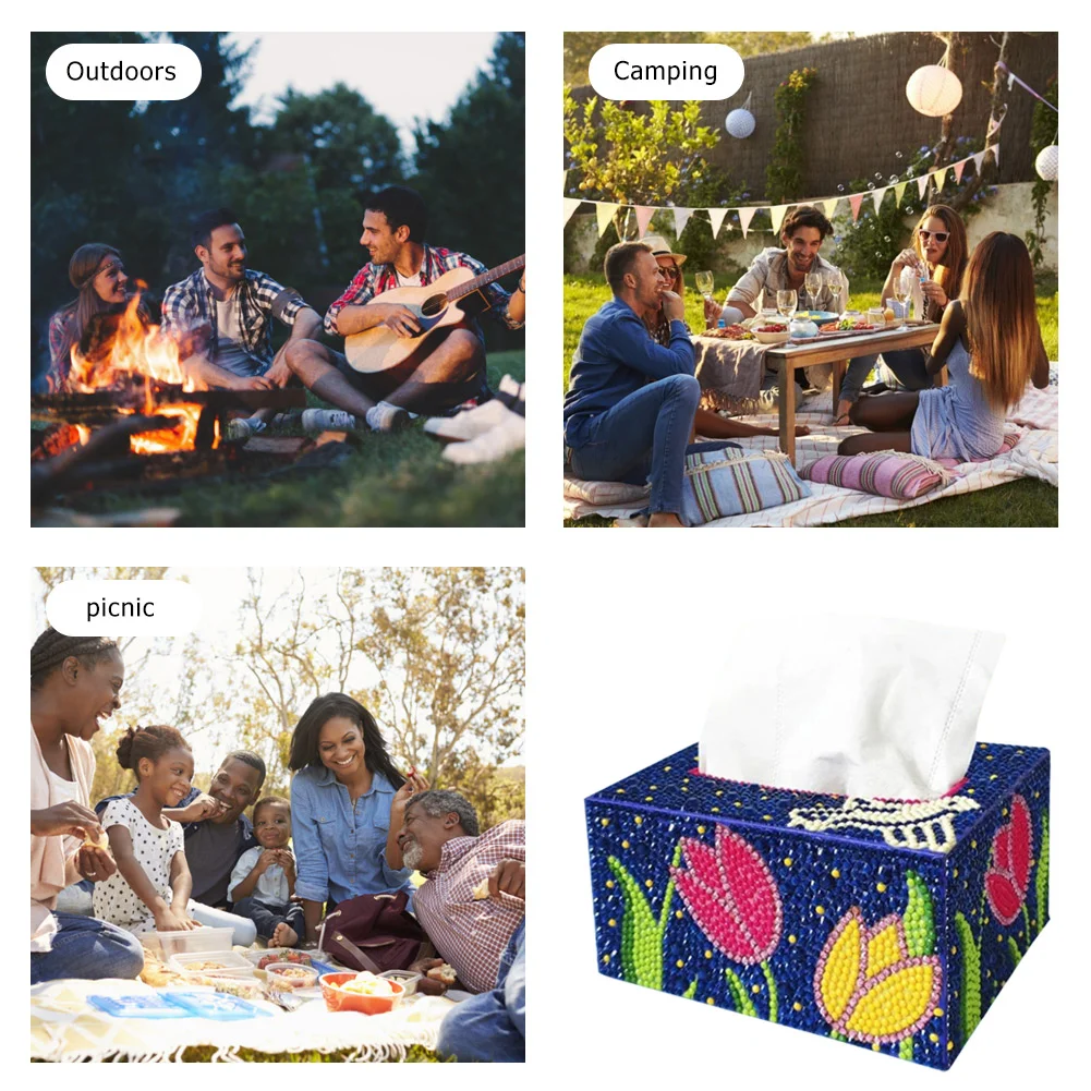 DIY Diamond Painting Tissue Box - Flower