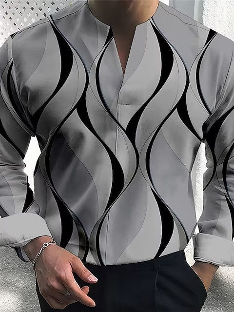 Women Long Sleeve V-neck Graphic Floral Printed Top