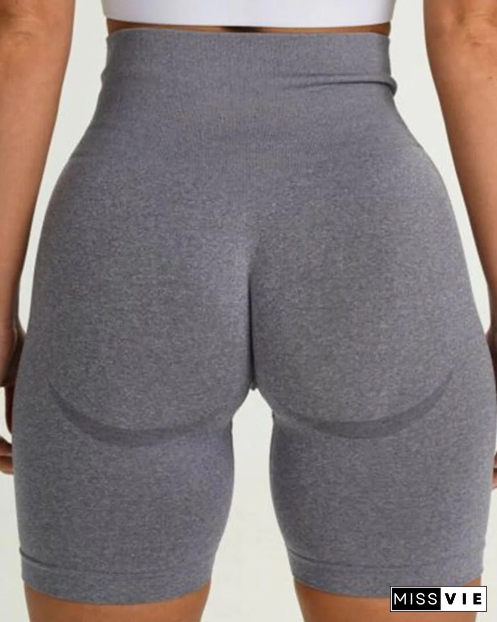 Solid Color Skinny Yoga Short Pants