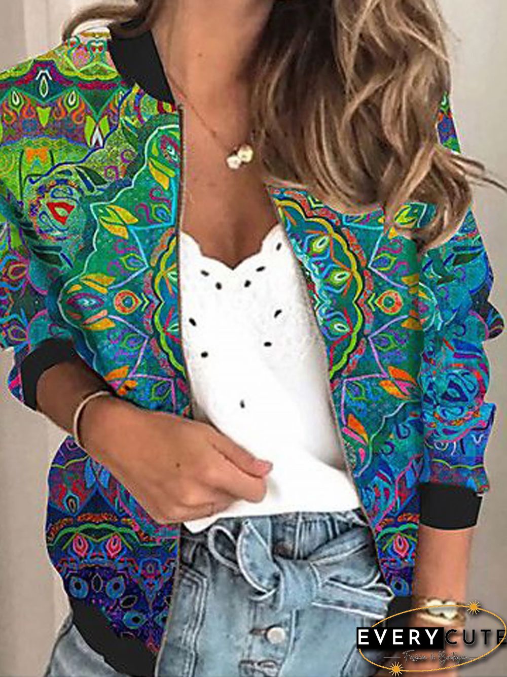 Ethnic Loose Jersey Other Coat