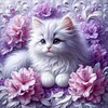 Cats And Flowers-Full Round Diamond Painting 30*30CM