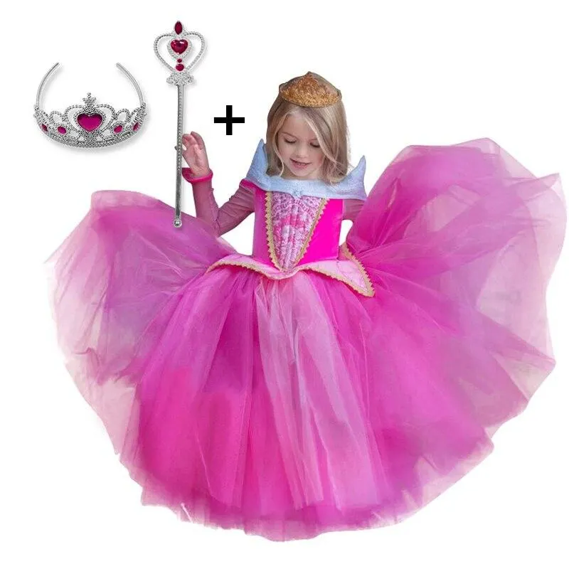Dark Pink Butterfly Beauty Costume For Girls Princess Party Dress Fancy Girls Dress Kids Children's Clothing