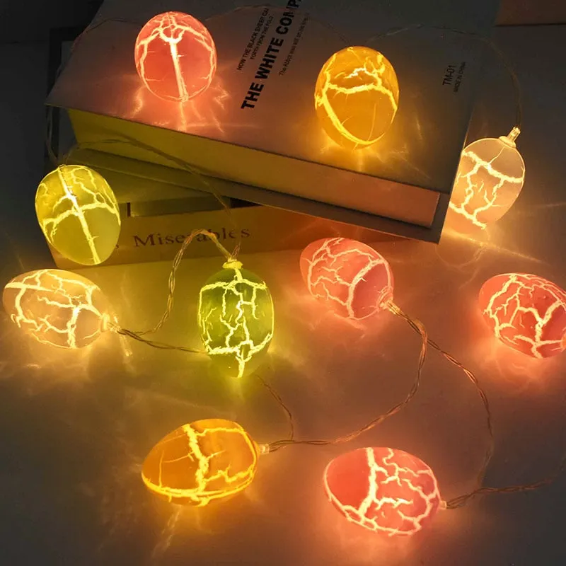 10LED Easter Decorations for Home Rabbit Egg LED Strip Light DIY Easter Bunny Eggs Kids Gifts Happy Easter Party Decorations