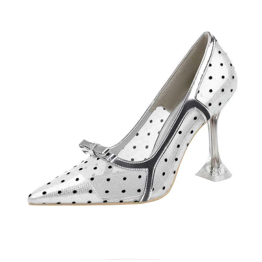 Comemore New Clear Heels for Women Sweet Elegant Dress Pumps Womens Stiletto High Heel Girl Fashion Summer Shoes Woman Bow 2022