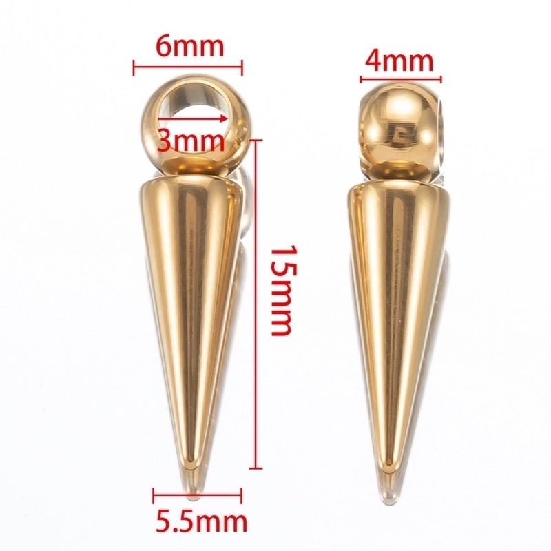 10 PCS/Package 4*10.5mm 6*10.5mm 6 * 15mm Hole 2~2.9mm Hole 3~3.9mm 304 Stainless Steel Solid Color Polished Pendant