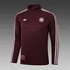 2025/2026 Bayern Munich Half-Pull Training Suit Deep Red Football Shirt 1:1 Thai Quality