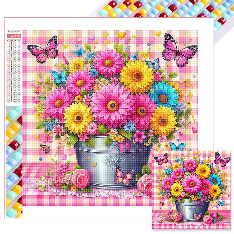 Full Square Diamond Painting - Flowers And Grass 30*30CM