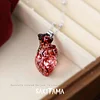 Dark Gothic Style Flesh And Blood Heart-Shaped Pendant Necklace Handmade Artwork