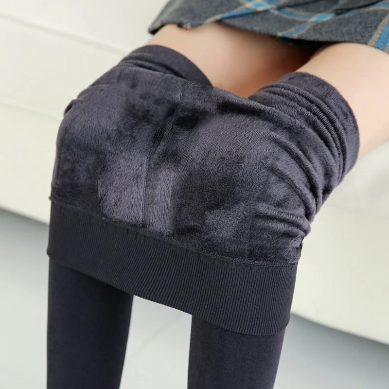 SVOKOR Winter Leggings Knitting Velvet Leggings High Elastic Thicken Warm Pants Skinny Pants For Women Leggins Comfortable