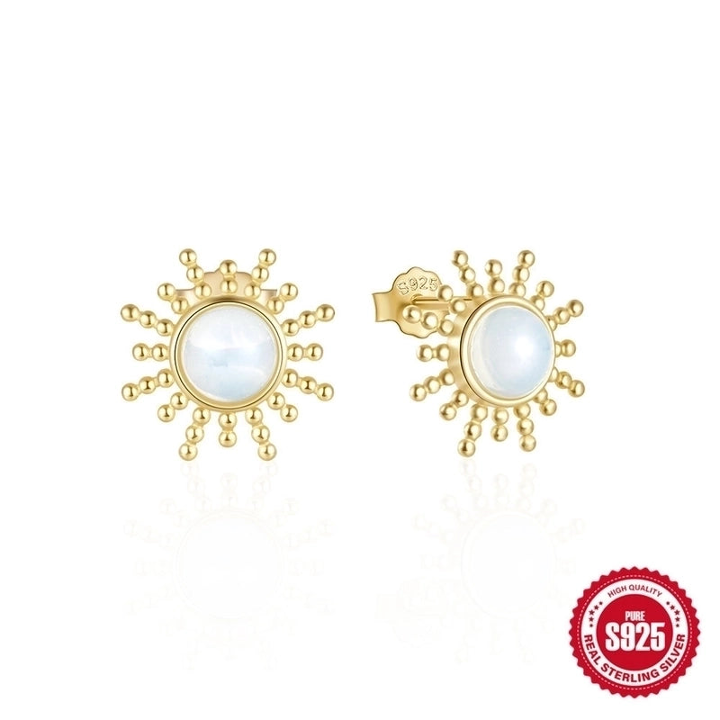 1 Pair 925 Sterling Silver Geometric Ear Studs