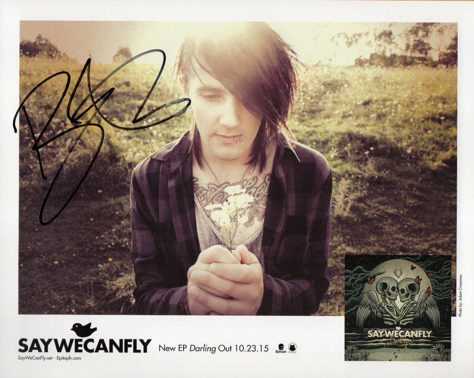 SAYWECANFLY Braden Barrie hand SIGNED Darling EP Epitaph Promo Photo Poster painting & PROOF