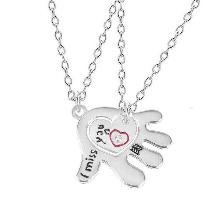 Good Friend Series Palm Heart-shaped Hollow Carved Red Character Pendant Jewelry Gift Hot-Mayoulove