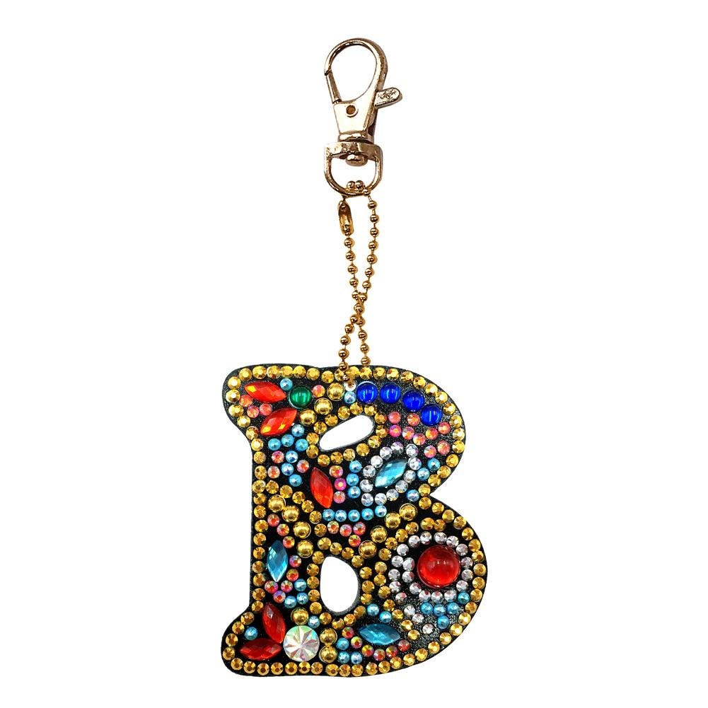 DIY Key Chain Diamond Painting Letters Women Bag Keyring