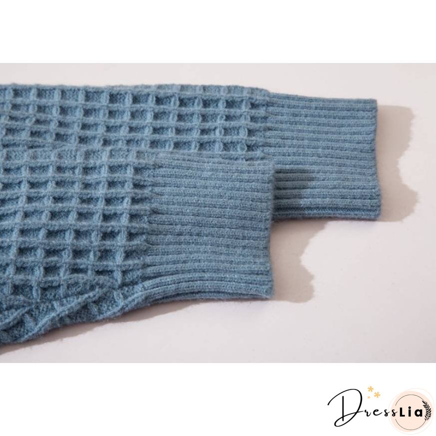 Label Textured Turtleneck Sweater