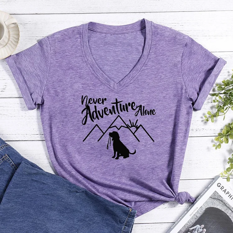 Never adventure alones V-neck T Shirt