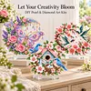 (Spring)DIY Pearl Diamond Painting Acrylic Stand, Double-Sided Printed Tabletop Decoration, Special Shaped Diamond Art Craft Kit for Home Decor