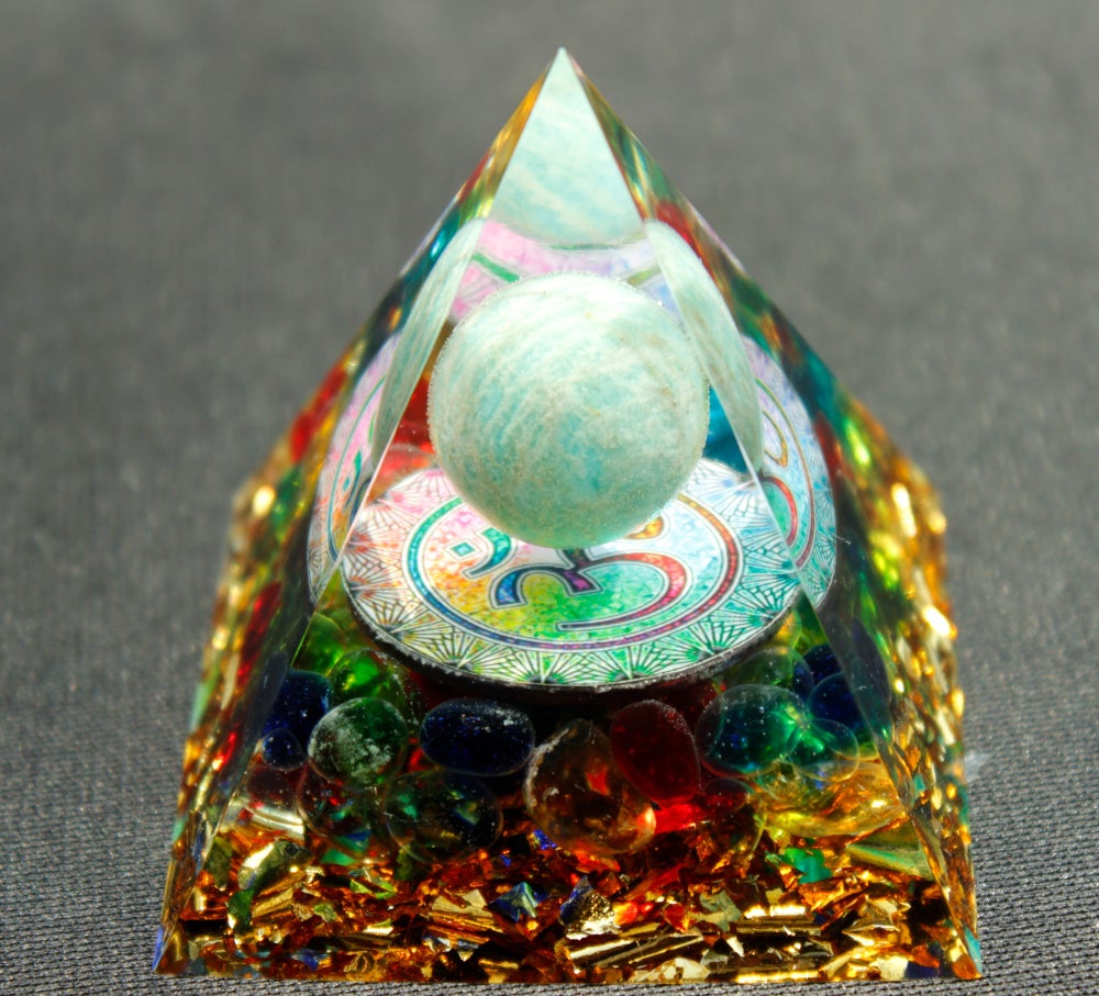 

Orgone Pyramid Chakra - Rainbow fluorite, 501 Original