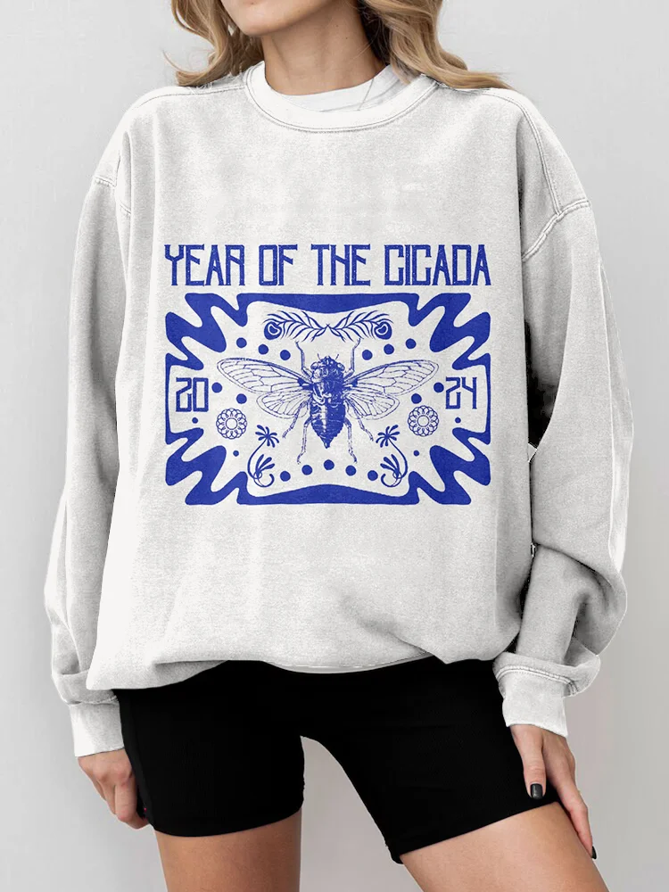 Year Of The Cicada 2024 Vintage Washed Sweatshirt