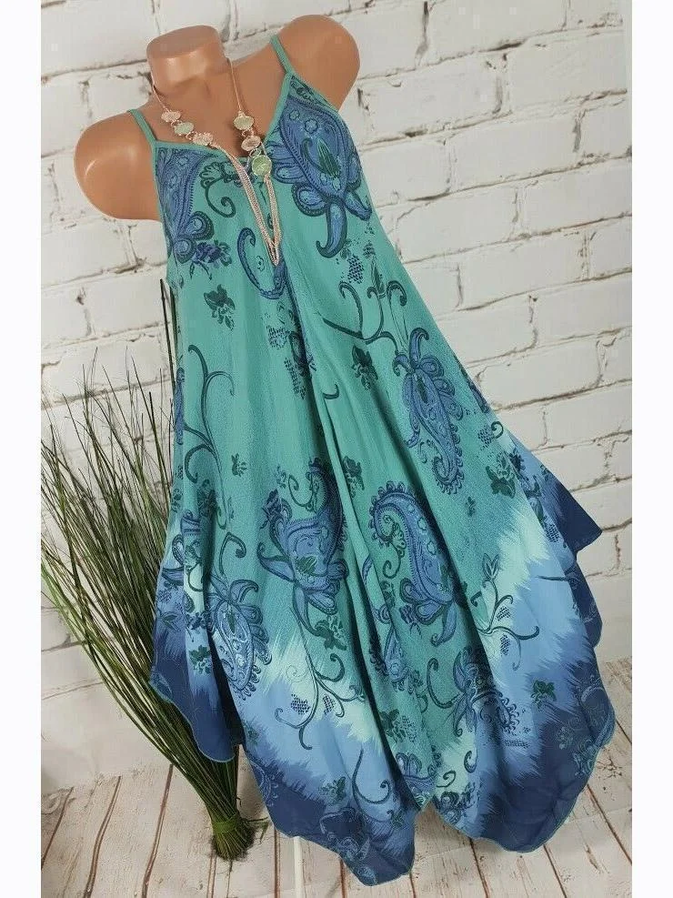 Women Half Sleeve V-neck Solid Color Dress