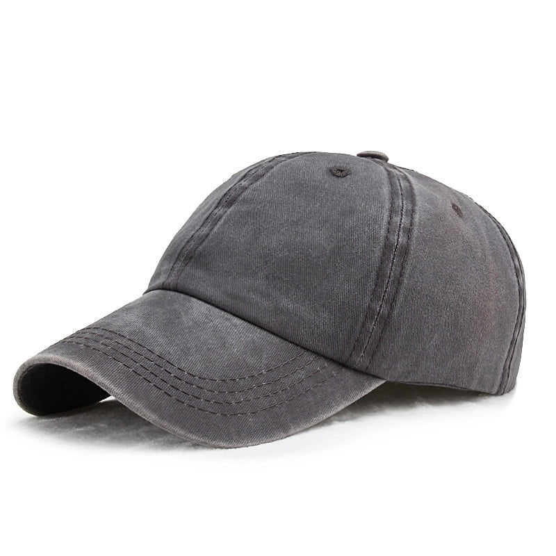 Hat Men's Summer Washed Denim Baseball Cap Old Vintage Solid Color Light Plate Cap Soft Top Curved Eave Sunhat2