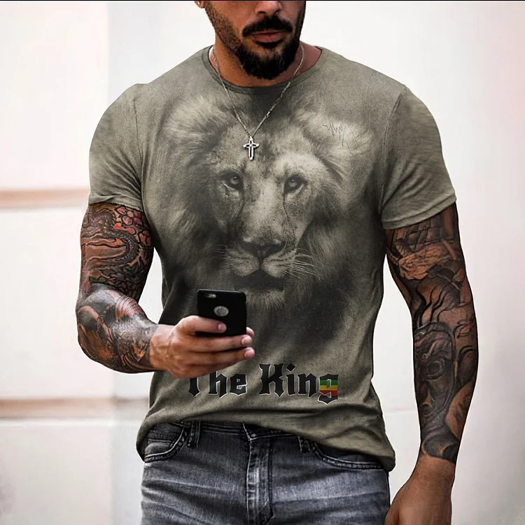 Comstylish Reggae Music Lion Print T-Shirt