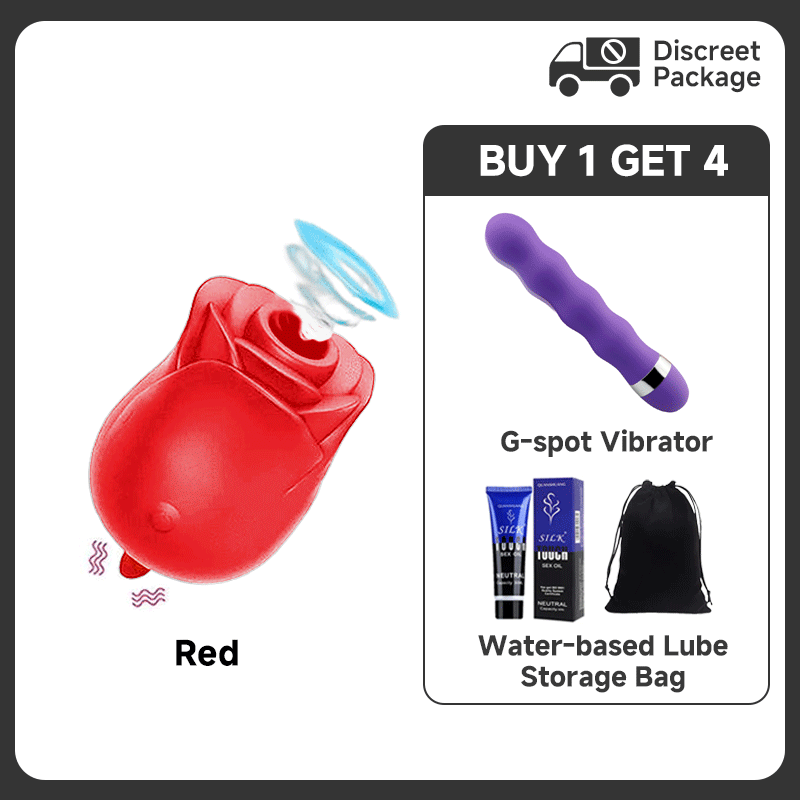 Rends Rose Toy 2 In 1 Tongue Licking Vibrator And Clitoral Stimulator