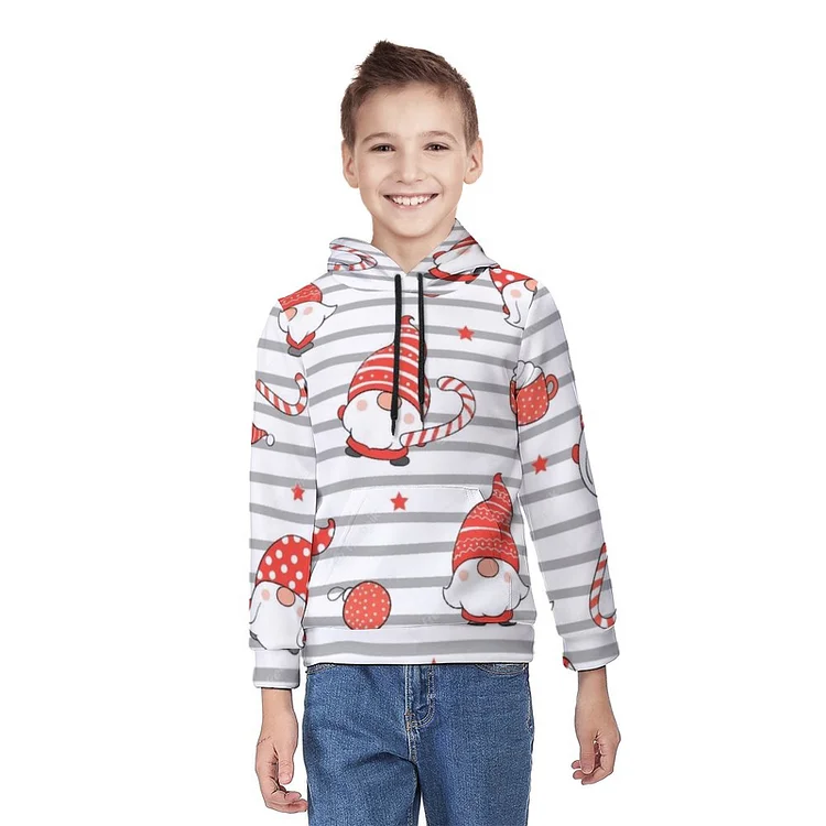 Children's Hoodie Santa Claus, Stripes, Christmas