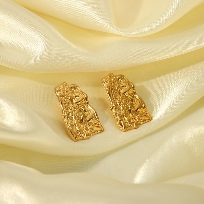 1 Pair Retro Minimalist Square 304 Stainless Steel 316L Stainless Steel  18K Gold Plated Ear Studs